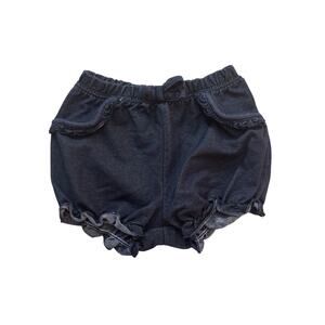 Baby Girls 18 Months Blue Denim Look Bloomers Diaper Cover Ruffles Okie Dokie